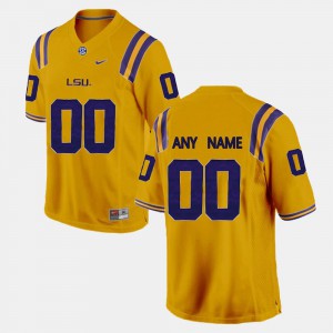 College Limited Football For Men's #00 LSU Customized Jerseys Gold 643478-188