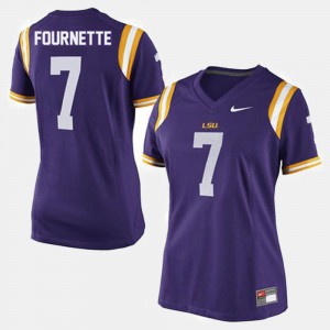 #7 Purple College Football Leonard Fournette LSU Jersey Women 469415-583