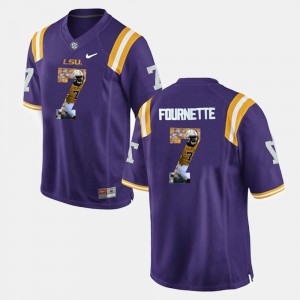 Purple Mens #7 Leonard Fournette LSU Jersey Player Pictorial 571228-484