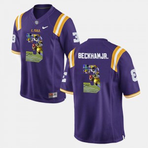 Mens Player Pictorial Odell Beckham Jr LSU Jersey #3 Purple 753002-109