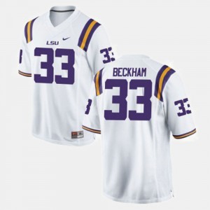For Men's College Football White #33 Odell Beckham Jr. LSU Jersey 266369-932
