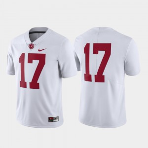 Limited Mens College Football #17 White Alabama Jersey 709397-525