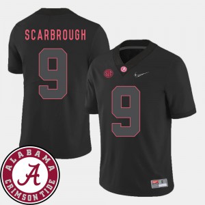 2018 SEC Patch For Men College Football Bo Scarbrough Alabama Jersey Black #9 123591-363