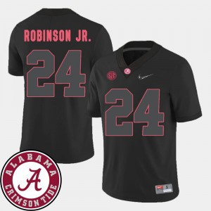 Brian Robinson Jr. Alabama Jersey College Football Men 2018 SEC Patch #24 Black 482576-565
