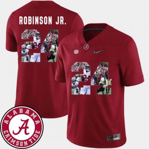 Brian Robinson Jr. Alabama Jersey For Men Crimson #24 Football Pictorial Fashion 917673-327
