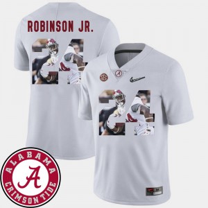 For Men's Pictorial Fashion Brian Robinson Jr. Alabama Jersey White #24 Football 628535-200