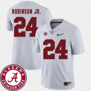 White #24 College Football Brian Robinson Jr. Alabama Jersey 2018 SEC Patch For Men's 835820-717