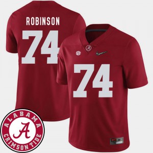 Cam Robinson Alabama Jersey #74 2018 SEC Patch Crimson Men's College Football 770662-209
