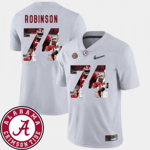 Cam Robinson Alabama Jersey Football #74 For Men Pictorial Fashion White 812560-874