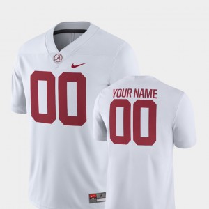 College Football Mens 2018 Game Alabama Customized Jerseys White #00 740389-360