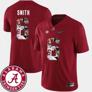 #6 Football Pictorial Fashion DeVonta Smith Alabama Jersey Crimson For Men 726677-433