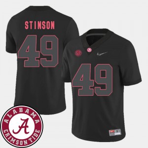 2018 SEC Patch #49 Ed Stinson Alabama Jersey Black For Men's College Football 346981-355