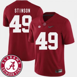 2018 SEC Patch #49 College Football Crimson Ed Stinson Alabama Jersey For Men's 535585-958