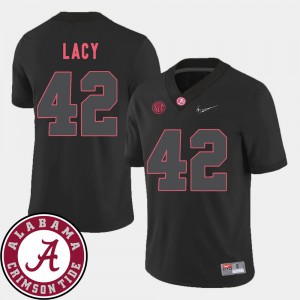 Black College Football Eddie Lacy Alabama Jersey 2018 SEC Patch For Men's #42 407531-269