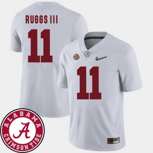 #11 2018 SEC Patch Men's White Henry Ruggs III Alabama Jersey College Football 151540-355