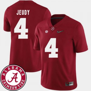 #4 Crimson 2018 SEC Patch College Football For Men Jerry Jeudy Alabama Jersey 900304-207