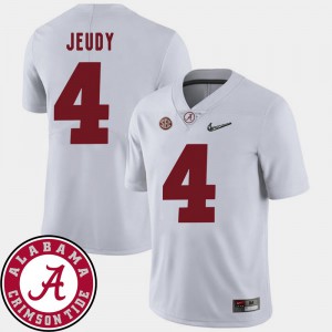 Jerry Jeudy Alabama Jersey #4 Men's White 2018 SEC Patch College Football 542285-170