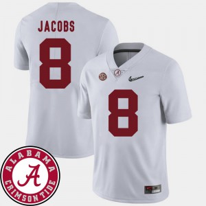White Josh Jacobs Alabama Jersey Men 2018 SEC Patch #8 College Football 219108-125