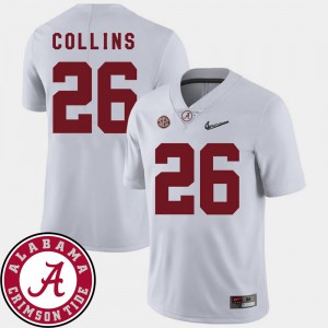 White 2018 SEC Patch #26 Landon Collins Alabama Jersey College Football For Men's 577123-941
