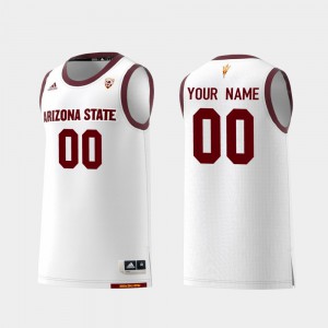 College Basketball White Men's ASU Custom Jerseys Replica #00 361982-819