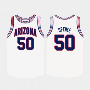 College Basketball White Alec Spence Arizona Jersey #50 For Men 931048-894