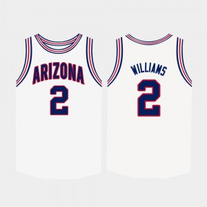Men's #2 White Brandon Williams Arizona Jersey College Basketball 633574-176
