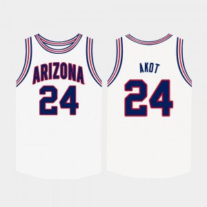 #24 College Basketball Emmanuel Akot Arizona Jersey White For Men 985291-464