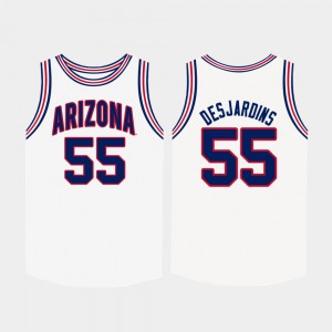 #55 White For Men College Basketball Jake DesJardins Arizona Jersey 557723-376