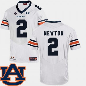 College Football SEC Patch Replica White Men's Cam Newton Auburn Jersey #2 881266-253