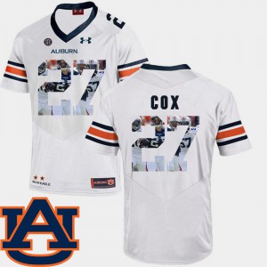 #27 White Men's Football Pictorial Fashion Chandler Cox Auburn Jersey 276918-278