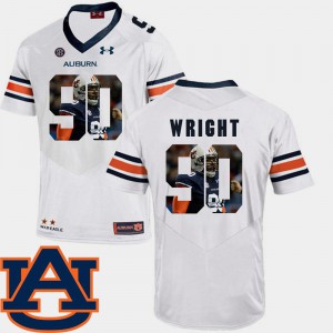 Gabe Wright Auburn Jersey Pictorial Fashion Football White #90 For Men 470861-110