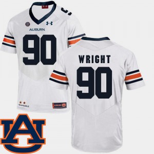 Gabe Wright Auburn Jersey SEC Patch Replica White #90 College Football Mens 435805-770