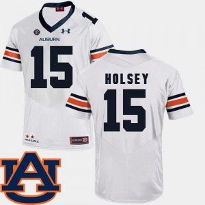 College Football SEC Patch Replica Mens White Joshua Holsey Auburn Jersey #15 355131-716