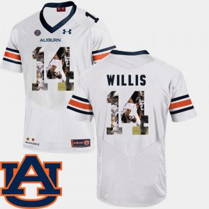 #14 Malik Willis Auburn Jersey White Pictorial Fashion Football For Men's 957726-562