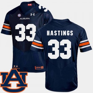 Will Hastings Auburn Jersey Navy College Football #33 For Men's SEC Patch Replica 502586-224