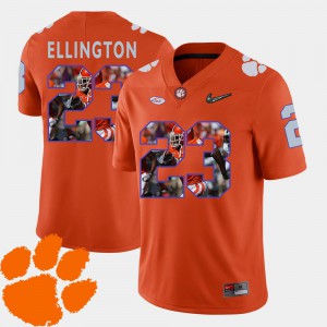 For Men's Andre Ellington Clemson Jersey Orange #23 Football Pictorial Fashion 687850-896