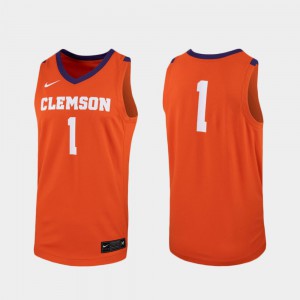 #1 Orange For Men Clemson Jersey Replica College Basketball 579710-227