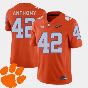 For Men 2018 ACC Orange College Football Stephone Anthony Clemson Jersey #42 477234-230