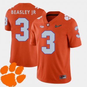 Men's 2018 ACC College Football #3 Vic Beasley Jr. Clemson Jersey Orange 117742-949