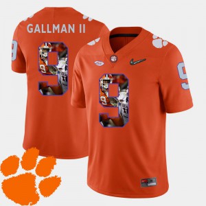 Pictorial Fashion Football For Men #9 Orange Wayne Gallman II Clemson Jersey 616607-196