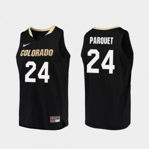 For Men Eli Parquet Colorado Jersey College Basketball Black #24 Replica 930717-598