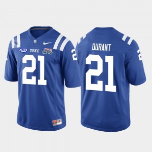 Mataeo Durant Duke Jersey Men's College Football Game #21 Royal 2018 Independence Bowl 638796-733