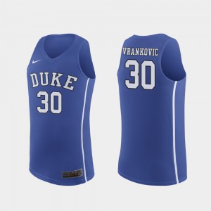 Antonio Vrankovic Duke Jersey #30 Authentic Royal March Madness College Basketball For Men's 207195-105