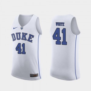 White March Madness College Basketball #41 For Men Authentic Jack White Duke Jersey 659894-214