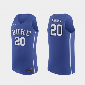 Authentic Marques Bolden Duke Jersey Royal #20 For Men March Madness College Basketball 867556-235