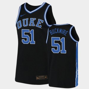 Mike Buckmire Duke Jersey Black For Men's Replica #51 2019-20 College Basketball 595451-924