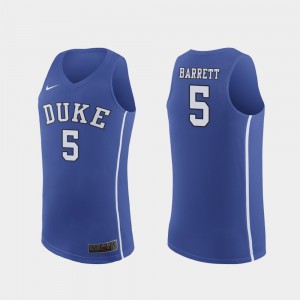 RJ Barrett Duke Jersey March Madness College Basketball #5 For Men Authentic Royal 251469-216