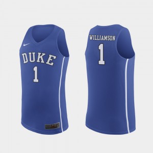 #1 Authentic Zion Williamson Duke Jersey Royal March Madness College Basketball Men's 714649-514
