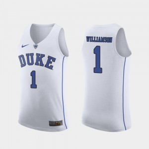 Zion Williamson Duke Jersey #1 March Madness College Basketball For Men Authentic White 299996-911