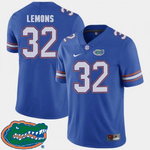 For Men 2018 SEC Adarius Lemons Gators Jersey #32 College Football Royal 206710-629